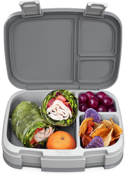 Avelena | Bentgo Fresh – Auslaufsichere, vielseitige Bento-Style-Lunchbox mit 4 Fächern und herausnehmbaren Trennwänden, portionierte Mahlzeiten für Jugendliche und Erwachsene unterwegs – BPA-freie, lebensmittelechte Materialien (Grau)