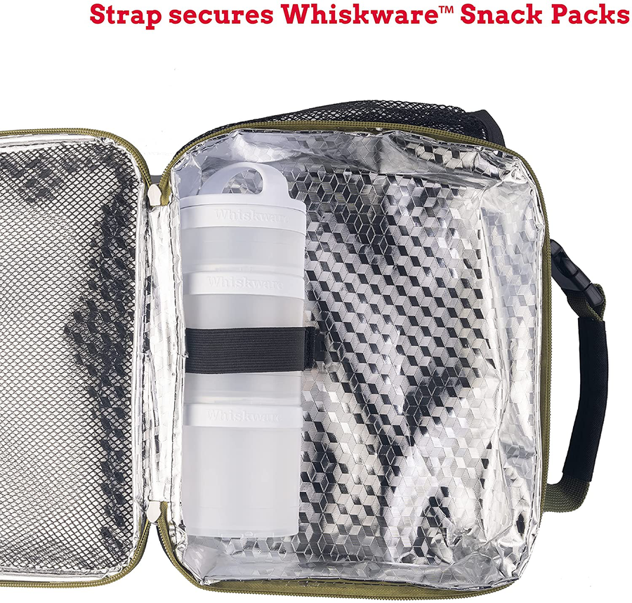 Avelena | Whiskware Isolierte Weichschalenkühltasche Lunchbox Für Schule, Arbeit Und Reisen, Einheitsgröße, Schwarz
