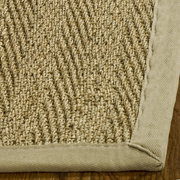 Avelena | Safavieh Natural Fiber Collection Nf115p Border Herringbone Seagrass Akzentteppich, 2'6" X 4', Grau