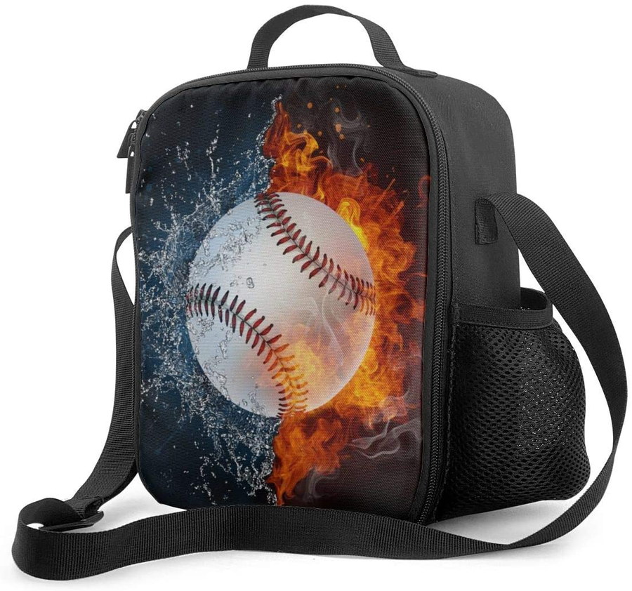 Avelena | Isolierter Cooler Hält wiederverwendbare Eisbeutel für Schulbrotdosen Lunch Tasche Lebensmittelaufbewahrungstasche Eis Feuer Fußball Basketball Jungen Mädchen