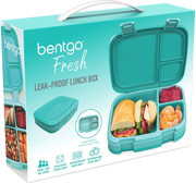 Avelena | Bentgo Fresh – Auslaufsicher, Vielseitige 4-Fächer Bento-style Lunchbox mit herausnehmbarem Trennstück, Portionskontrollierte Mahlzeiten für Teenager und Erwachsene unterwegs – BPA-freie, lebensmittelsichere Materialien (Rot)