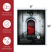 Avelena | Mantello Front Loading Schwarzer Bilderrahmen 8x10 - Set von 6 - Tisch Wandaufhängung für Kunstwerke Dokumente - Familiengalerie Multi Bilderrahmen