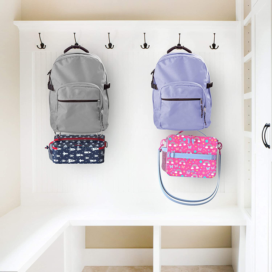 Avelena | Bentgo Kids Prints Lunchbag - Doppelisoliert, langlebiger, wasserabweisender Stoff mit internen und externen Reißverschlusstaschen und externem Flaschenhalter - Ideal für Kinder jeden Alters (Rakete)