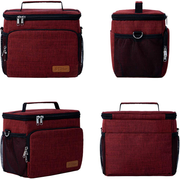 Avelena | Isolierte Lunch-Tasche Für Frauen/Männer - Wiederverwendbare Lunch-Box Für Büroarbeit Schule Picknick Strand - Auslaufsichere Kühl-Tasche Gefrierschrank-sichere Lunch-Tasche Mit Verstellbarem Schultergurt Für Kinder/Erwachsene - Burgunderrot