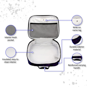 Avelena | Fenrici Galaxy Lunch Box für Jungen, Mädchen, Kinder isolierte Lunch Tasche, perfekt für Vorschule, K-6, weiche Abschnitte, geräumig, BPA-frei, lebensmittelsicher, 10,8in X 9,2in X 3,8in (Galaxy-Blau)