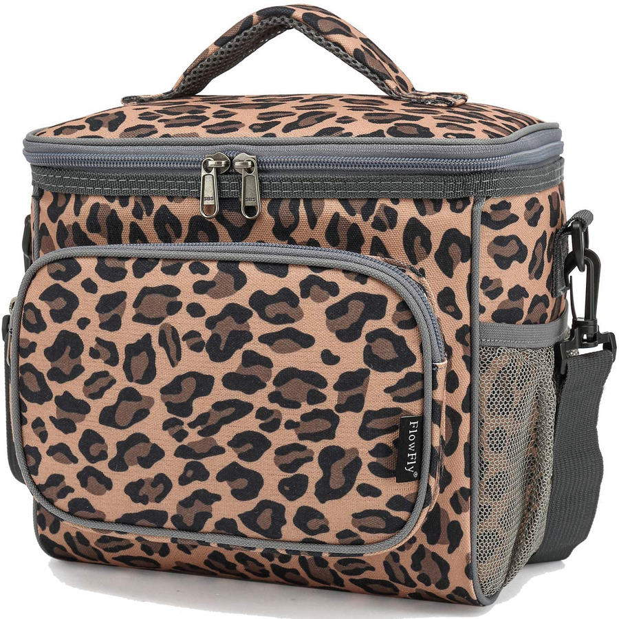 Avelena | Flowfly Isolierte Wiederverwendbare Lunch-Tasche Erwachsene Große Lunch-Box Für Frauen Und Männer Mit Verstellbarem Schultergurt Vorderentasche Mit Reißverschluss Und Doppelten Großen Netztaschen An Der Seite, Herz