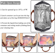 Avelena | Lokass Lunch Bag Isolierte Lunchbox Weitöffnende Lunch Tote Tasche Großer Getränkehalter Langlebiges Nylon Thermo Snacks Organizer Für Frauen Männer Erwachsene College Arbeit Picknick Reise Strand Angeln, Schwarz-Quadrat