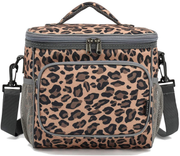 Avelena | Flowfly Isolierte Wiederverwendbare Lunch Tasche Erwachsene Große Lunch Box Für Frauen Und Männer Mit Verstellbarem Schultergurt, Vordertaschenreißverschluss Und Doppelten Großen Netztaschen, Grau