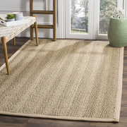 Avelena | Safavieh Natural Fiber Collection Nf115p Border Herringbone Seagrass Akzentteppich, 2'6" X 4', Grau