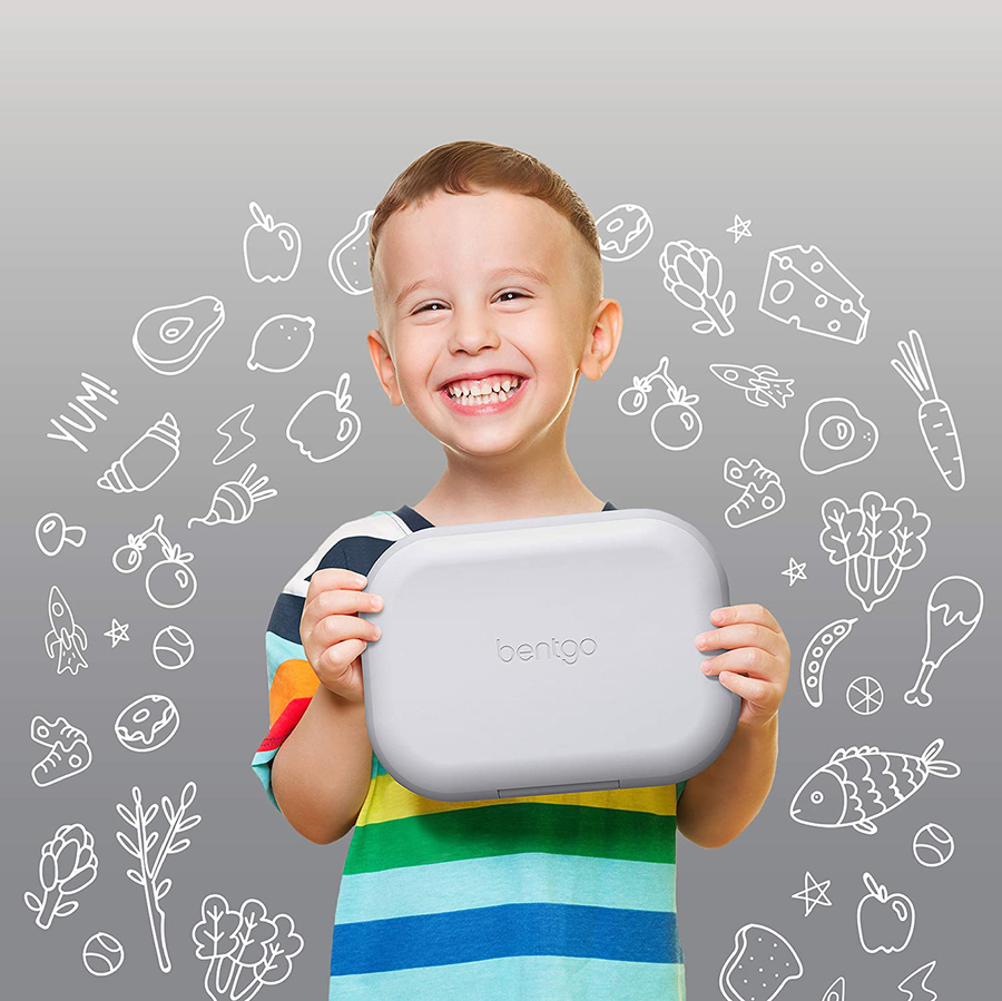 Avelena | Bentgo Kids Chill Lunch Box - Bento-Stil Mittellösung mit 4 Fächern und herausnehmbarem Kühlakku für Mahlzeiten und Snacks unterwegs - Auslaufsicher, spülmaschinenfest, BPA-frei (Lila)