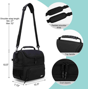 Avelena | Mier Erwachsenen Mittagessen Box Isolierte Lebensmittel Tasche Große Kühltasche für Frauen, Doppeldecker Kühler, Leopard (Groß)