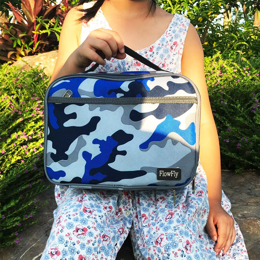 Avelena | Flowfly Kinder Lunchbox Isolierte Weiche Tasche Mini Kühler Zurück Zur Schule Thermo Mahlzeit Tragetasche Set Für Mädchen, Jungen, Frauen, Männer, Silber