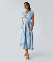 Wilhelmine – Elegantes Wickelkleid Mit Hoher Taille