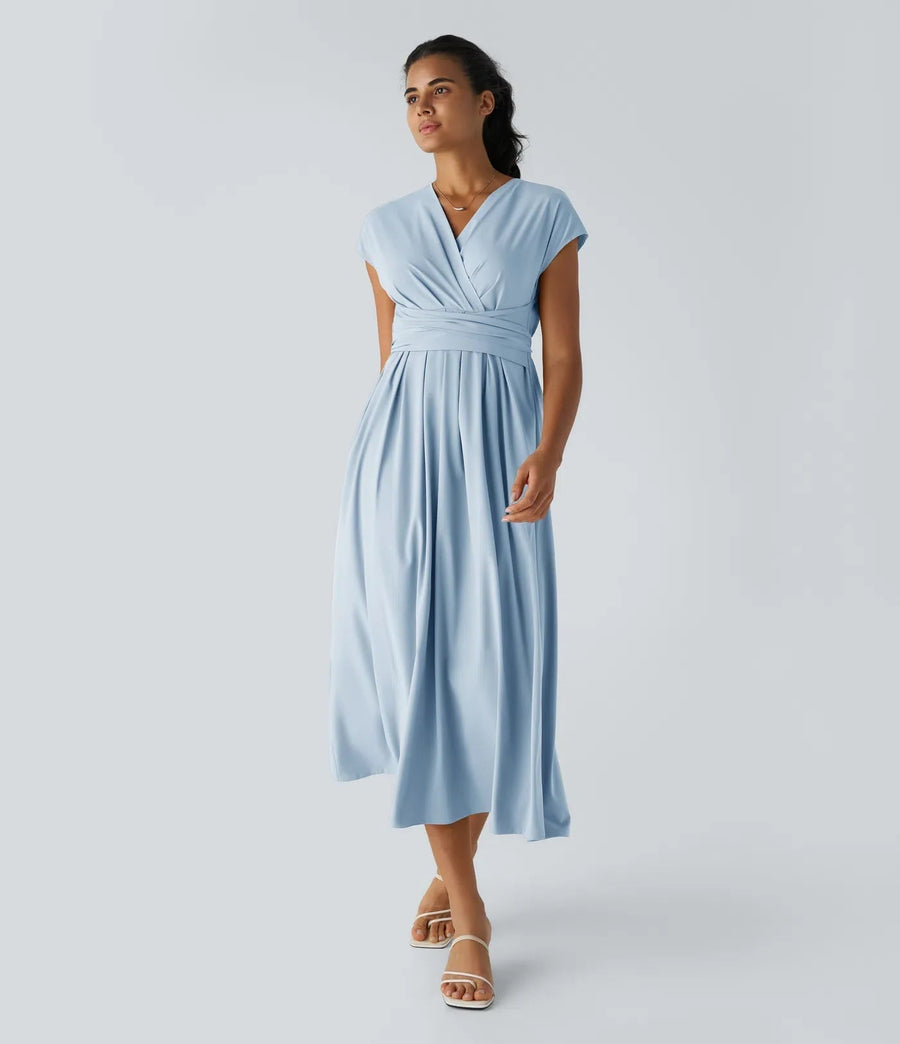 Wilhelmine – Elegantes Wickelkleid Mit Hoher Taille