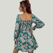 Bequemes | Kleid mit Blumenmuster und eckigem Ausschnitt für dich