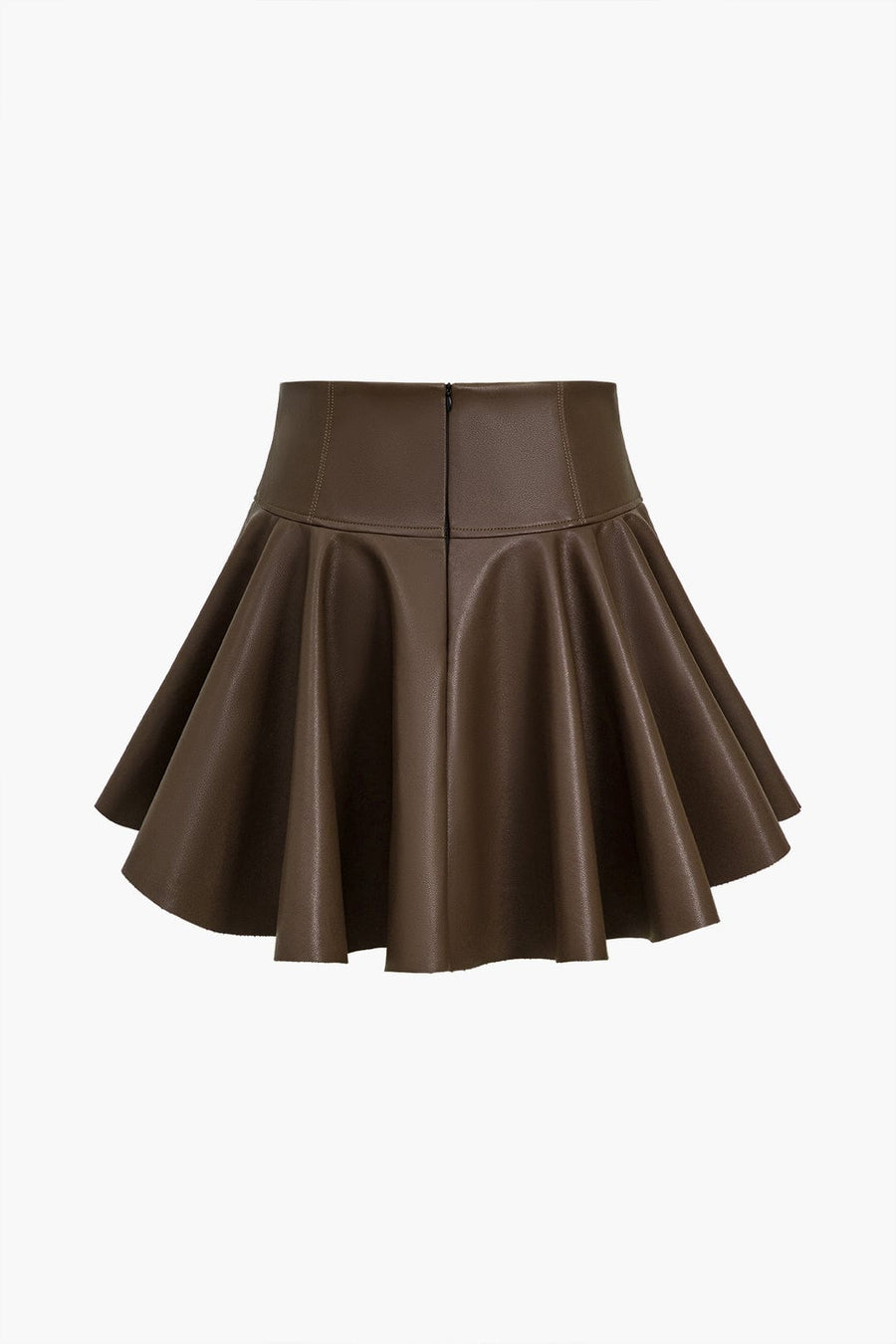 Marigold | Verspielter Kunstleder-Skaterrock mit High-Waist-Schnitt und ausgestelltem Saum