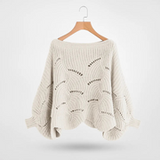 Kuschelige Strick-Schulterdecke für den Winter – Eleganter Umhang mit Fledermausärmeln für ein modernes Outfit
