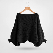 Kuschelige Strick-Schulterdecke für den Winter – Eleganter Umhang mit Fledermausärmeln für ein modernes Outfit