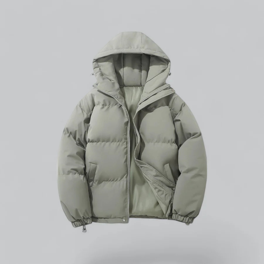 Unisex Winter Daunenjacke Mit Reißverschluss | Kapuze
