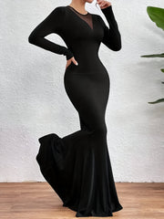 Elegantes Kleid Mit Langen Ärmeln Für Frauen