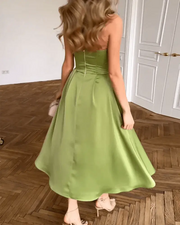 Elegantes Trägerloses Maxikleid – Fließend, Abendkleid, Stretch