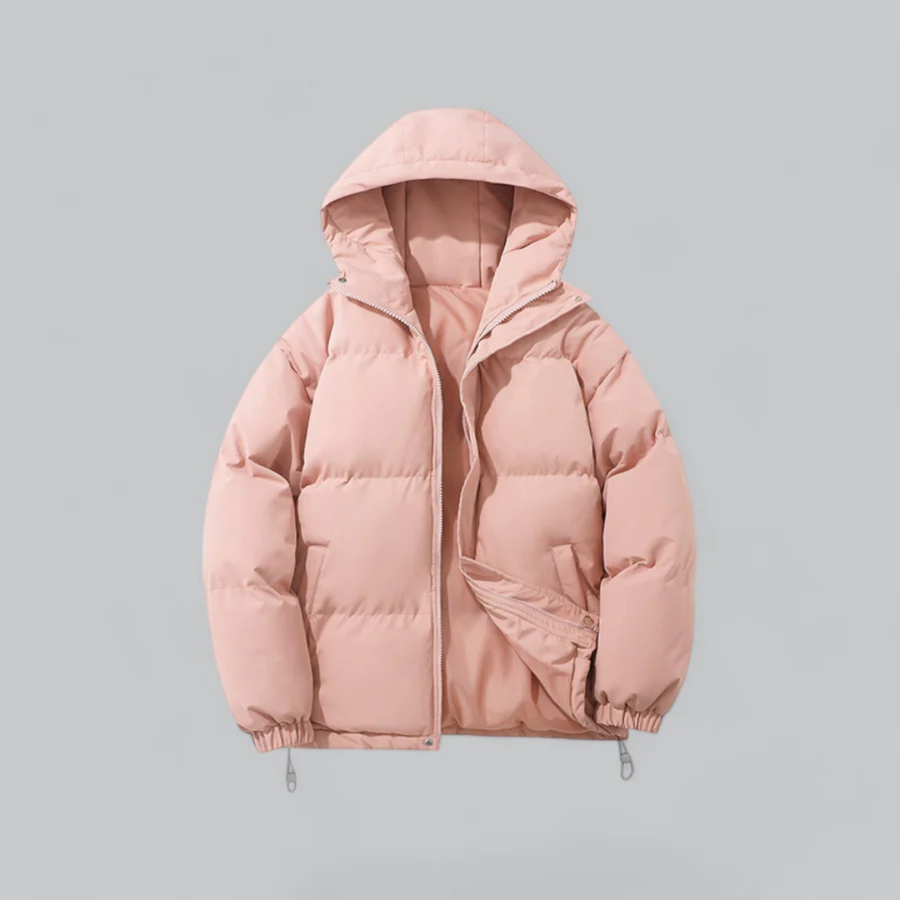 Unisex Winter Daunenjacke Mit Reißverschluss | Kapuze