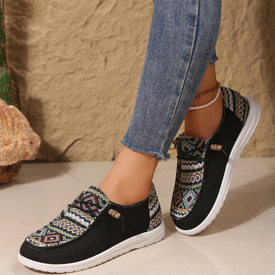 Damen Vintage Geometrische Schuhe