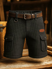 Herren Vintage Outdoor Funktionsstrick-Shorts Mit Quadratischem Schnitt