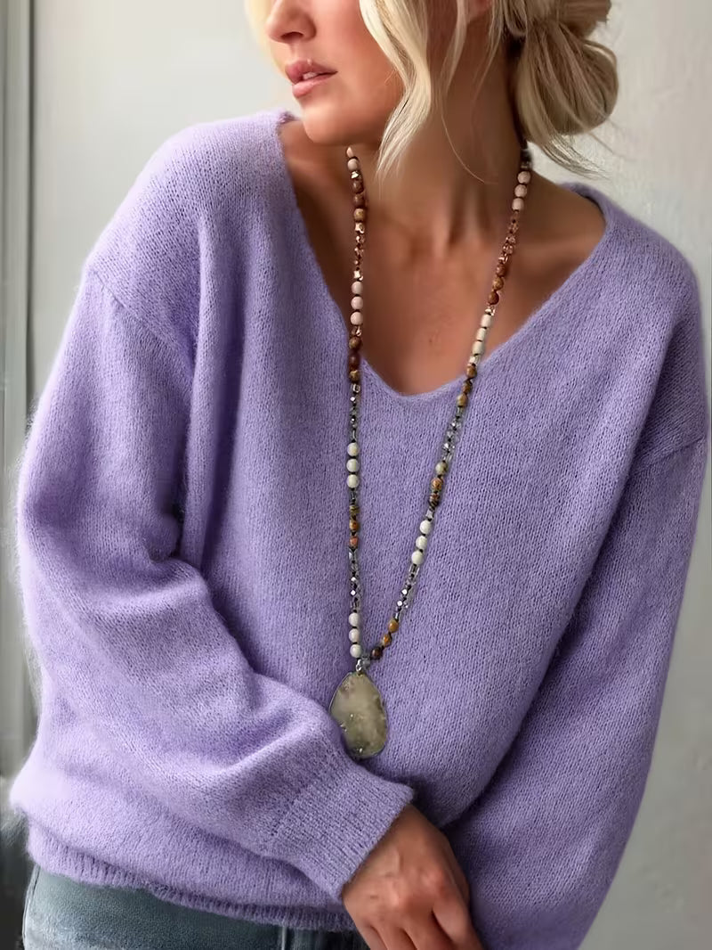 Yalitan – Langarmpullover mit V-Ausschnitt