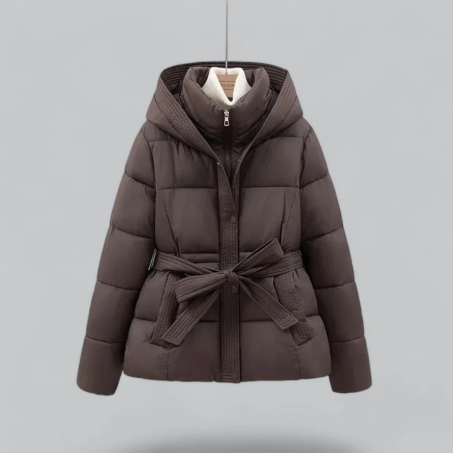 Stylische Daunenjacke Mit Gürtel Für Damen | Winter
