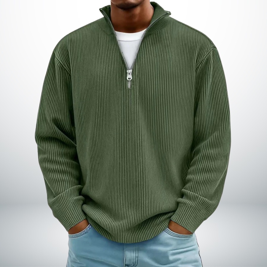 Snovia™ – Hochwertiger Herrenpullover mit Halbreißverschluss