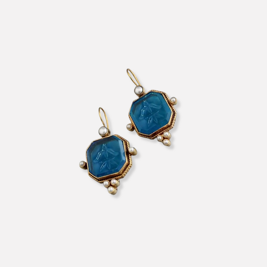 Maeble | Vintage-Ohrringe mit Stein und Perle