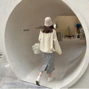 Hanna - Rollkragenpullover mit geometrischem Zopfmuster
