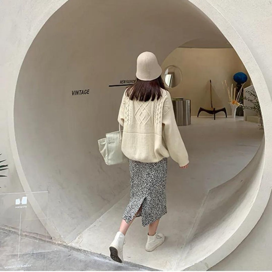 Hanna - Rollkragenpullover mit geometrischem Zopfmuster