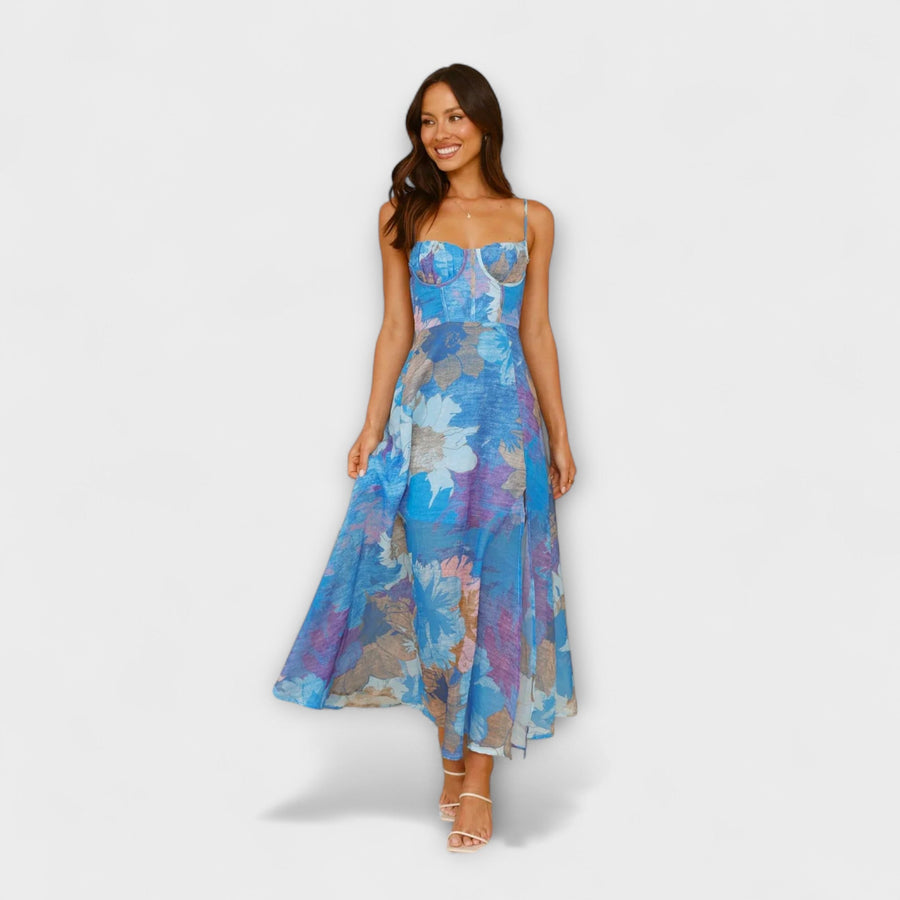Audrey - Damenkleid mit floralem Design und Trägern - Elegant und Verführerisch