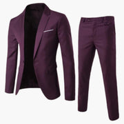 Herren Sommer Anzug Zweiteiler mit Revers und Flatfront Hose