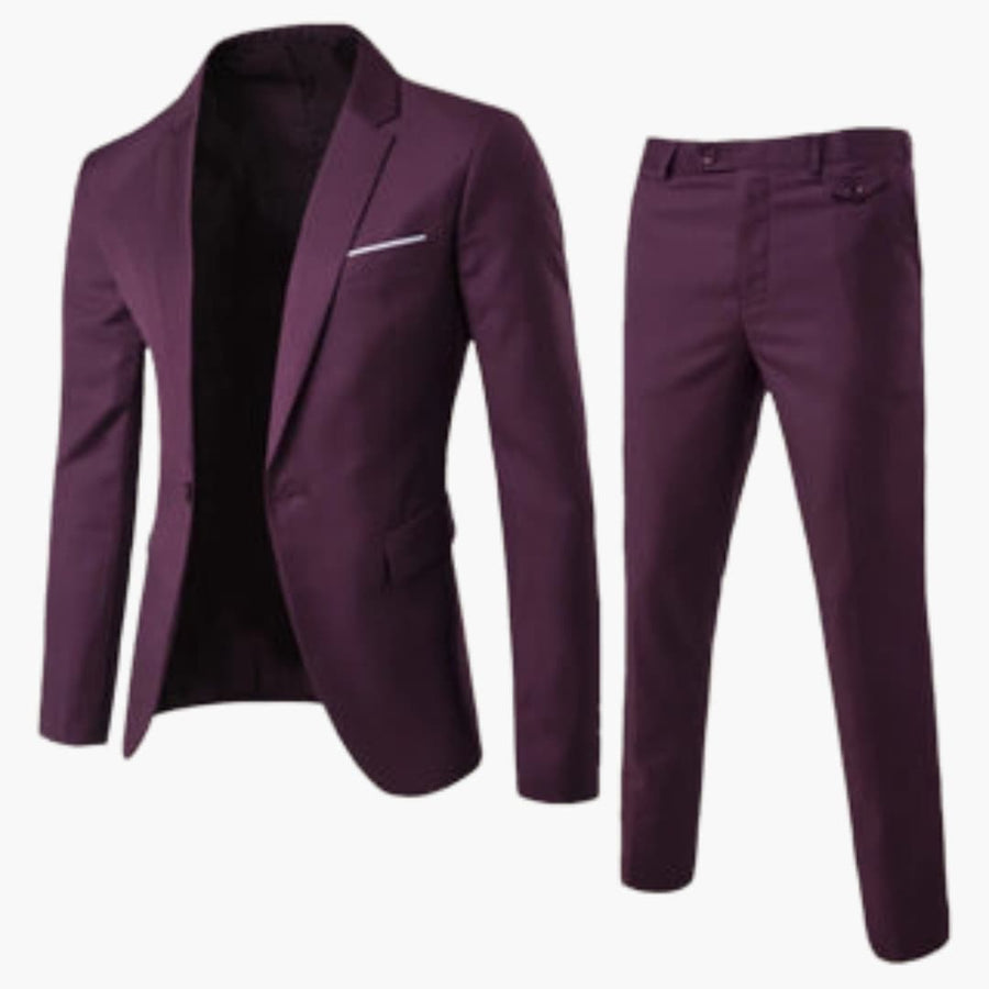 Herren Sommer Anzug Zweiteiler mit Revers und Flatfront Hose