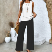 Zweiteiliges Sommer-Set für Damen | Hose mit weitem Bein