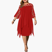 Leichtes Damen Abendkleid - mit ausgeschnittenen Ärmeln Midikleid