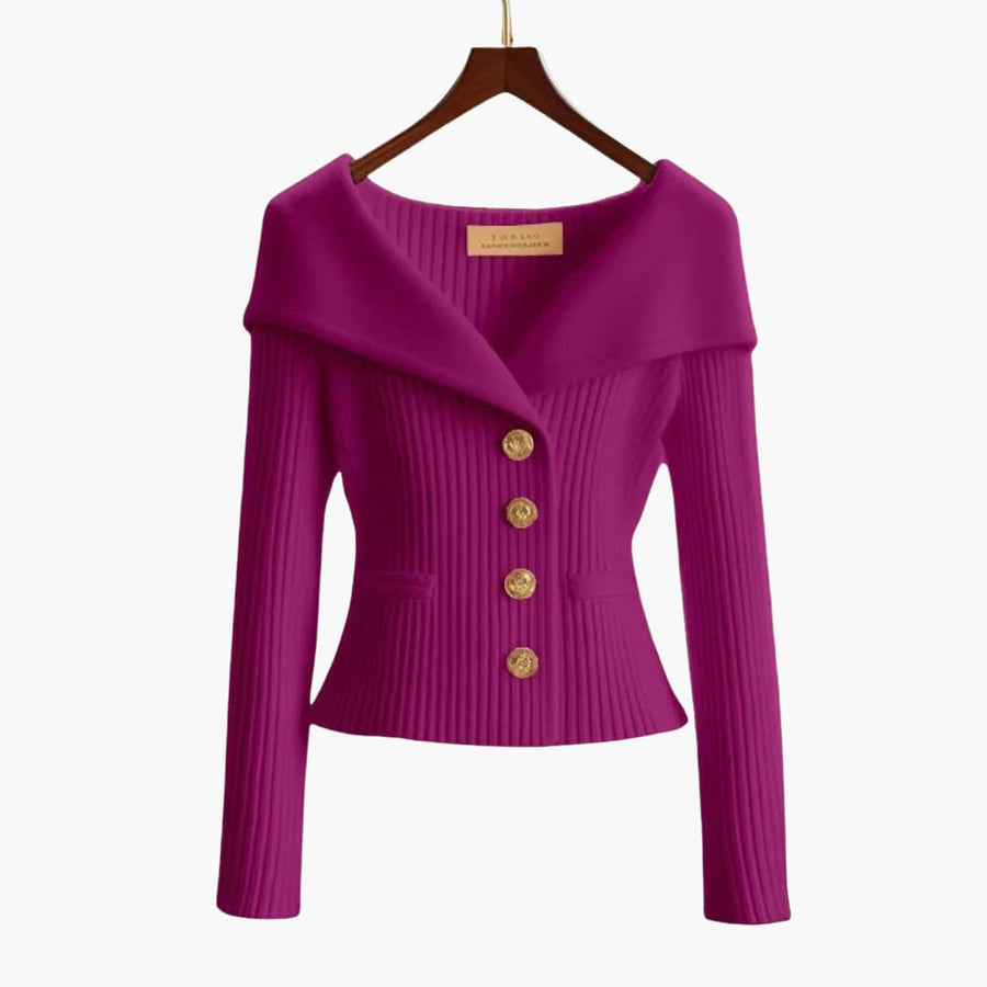 Kenny – Ribbed Button-Up Cardigan