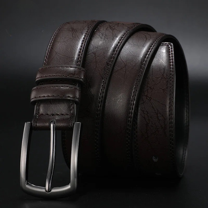 Georg | Ashford Ledergürtel Gunmetal in klarer Silhouette