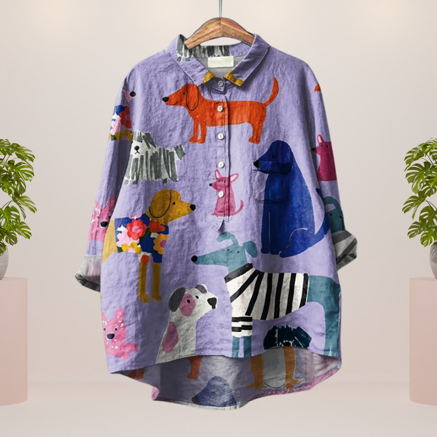 Elena | Lässiges Damen Kunstshirt mit auffälligem Print