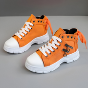Damen High-Top Sneaker – Jeansblau mit Reißverschluss