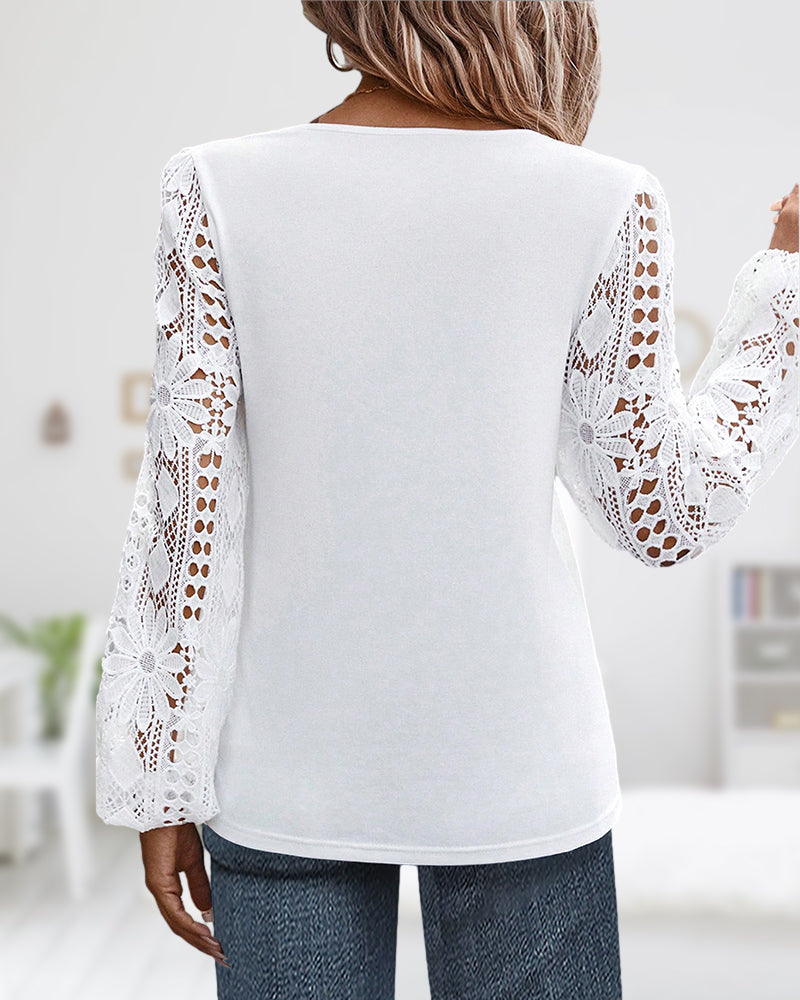 Lara | Damen Bluse casual & elegant mit feinen Spitzen