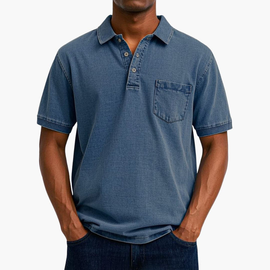 Poloshirt Klassisches - Kurzarmshirt für Herren mit Tasche