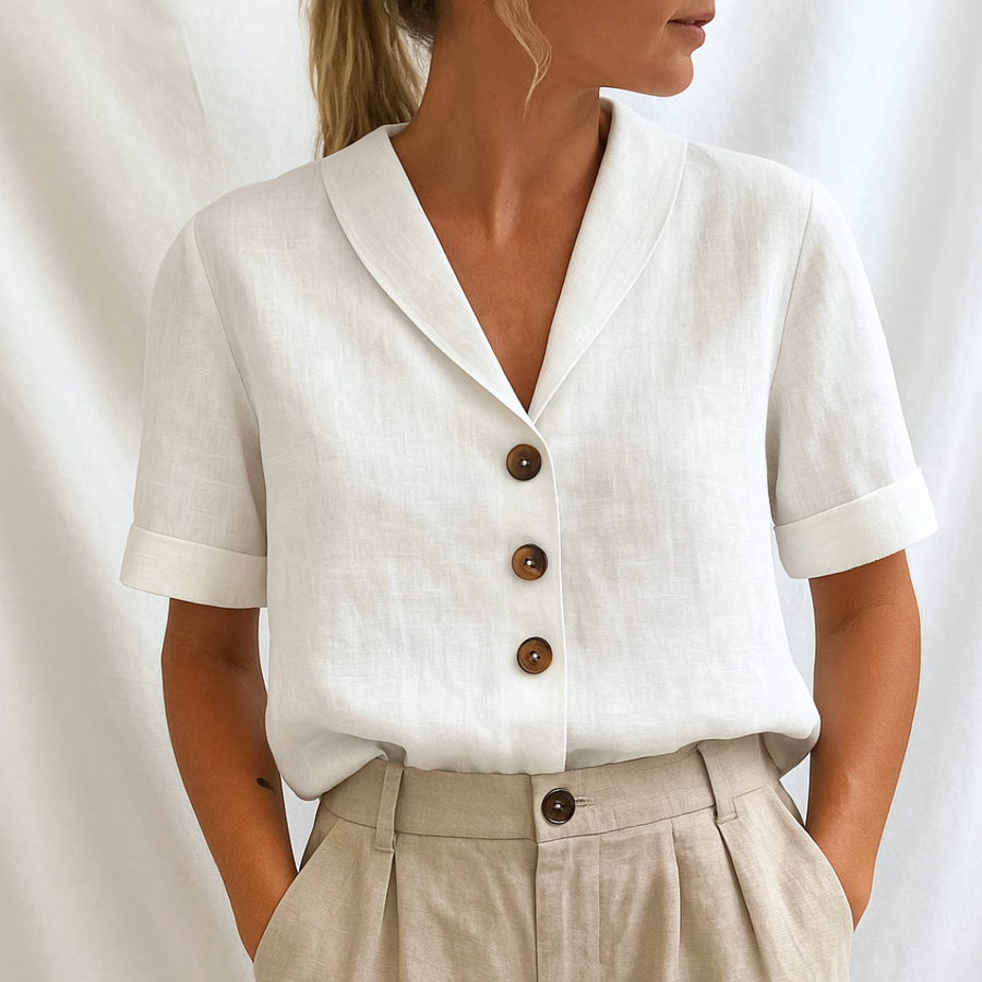 Emy™| Elegante unifarbene Bluse