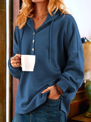 HEDWIG - SWEATSHIRT MIT KNÖPFEN UND KAPUZE