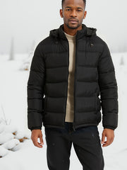 Herren Winter-Daunenjacke Mit Kapuze | Mit Reißverschluss