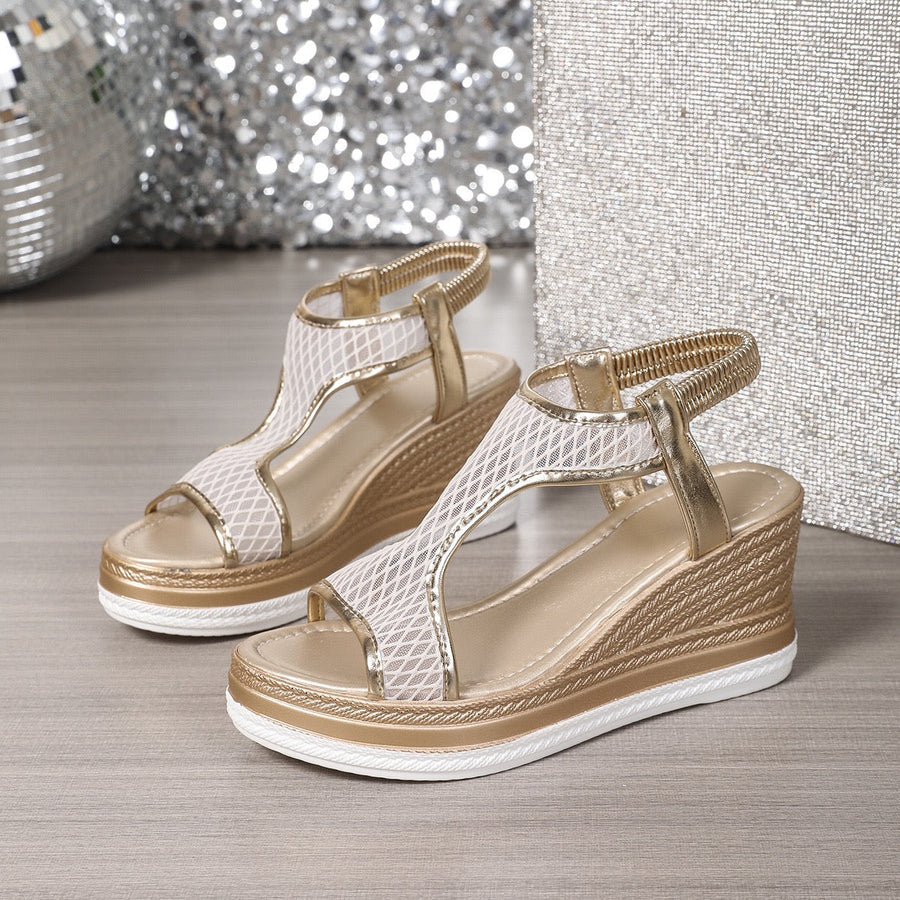 Lina | Stilvolle Keil Sandalen Damen Chic