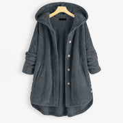 Kuschelige Damen Fleecejacke mit Kapuze – Lässige Winterjacke im Oversize-Look, Verschiedene Farben